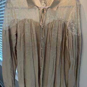 Elegant Cream Lace Women's Top